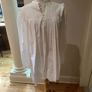 Aritzia Little Moon medium dress poplin new ruffle eyelet white